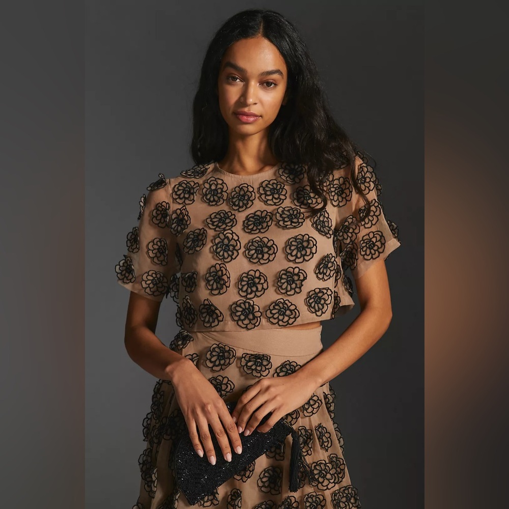Anthropologie by Let Me Be Top & Ballgown Skirt Set TOP & SKIRT $330 NWT - Picture 5 of 7